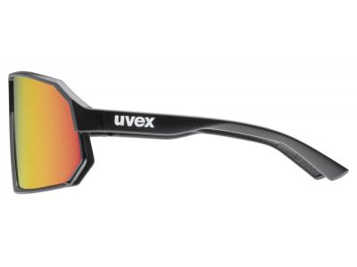 Brille uvex Sportstyle 237, schwarz matt/spiegelrot