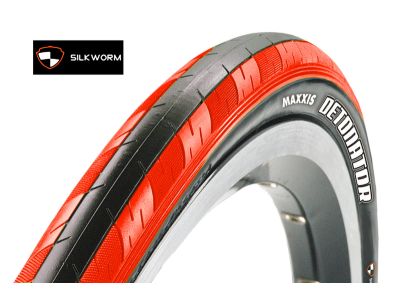 Opona Maxxis Detonator 700x25C, kevlar, czarno-czerwona