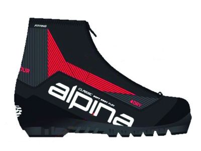 Pantofi de fond alpina N TOUR, negru/alb/rosu