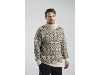 Devold HODDEVIK WOOL sweater, Offwhite/Olive