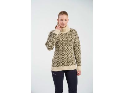 Devold HODDEVIK WOOL sweater, Offwhite/Olive