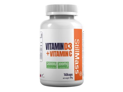 StillMass vitamín D3 + vitamín C, 140 kps