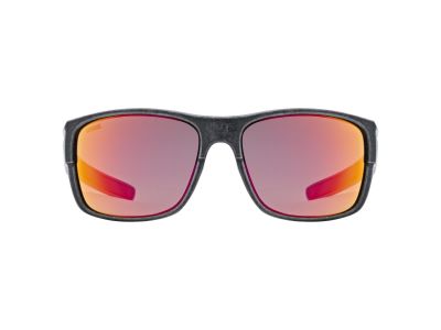 uvex Esntl urban Brille, schwarz matt/rot/spiegelrot