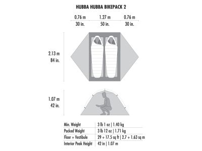 MSR HUBBA HUBBA Bikepack 2 sátor, zöld