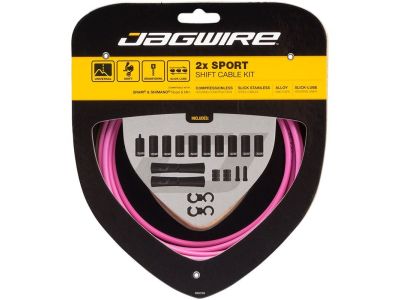 Jagwire Set 2x Sport Shift Schaltzüge und Bowdenzugset, rosa