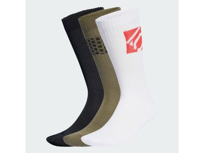 Five Ten CR SCK ponožky, 3 pack, čierna/biela, zelená