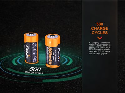 Fenix ​​RCR123A 800 mAh USB-C Li-ion dobíjecí baterie