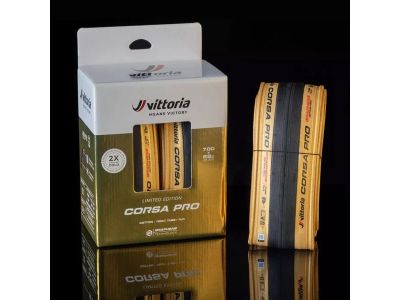 Vittoria Corsa Pro 700x28C G2.0 plášť, TLR, kevlar, Double Pack, gold/black/black