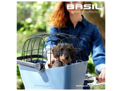 Basil BUDDY KF front dog basket, blue