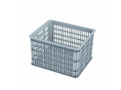 Basil CRATE M crate for carrier, silver