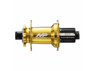 Novatec XD602SB/A-B12-ABG rear hub, 6-hole, 32-hole, 12x148 mm, Shimano HG, anodized gold, OEM