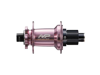 Novatec XD602SB/A-B12-MSrear hub, 6-hole, 32-hole, 12x148 mm, Shimano MS, anodized pink, OEM