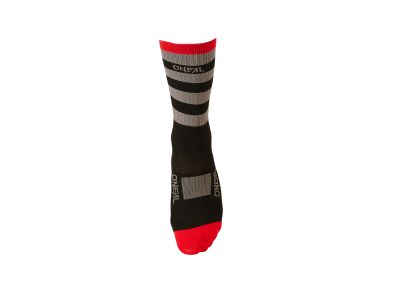 O&#39;NEAL STRIPE ponožky, černá/šedá/červená
