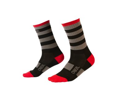 O&amp;#39;NEAL STRIPE ponožky, černá/šedá/červená