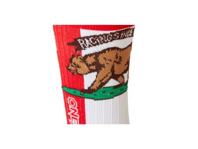 O'NEAL CALIFORNIA ponožky, červená/biela/hnedá
