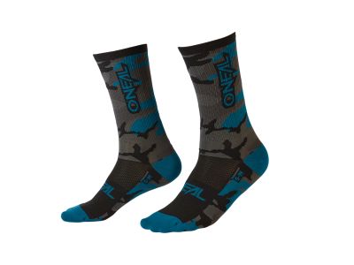 O&amp;#39;NEAL CAMO ponožky, šedá/modrá/černá