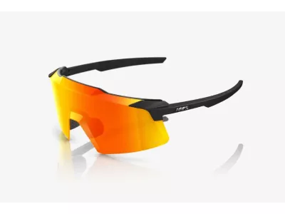 100% Aerocraft szemüveg, puha tapintású fekete/HiPER vörös többrétegű tükör