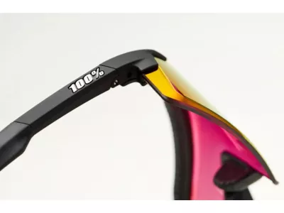 100% Aerocraft glasses, soft tact black/HiPER red multilayer mirror