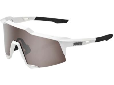 Okulary 100% Speedcraft, matowe białe/srebrne lustro HiPER