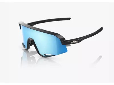 100% okulary Slendale, czarne matowe/niebieskie wielowarstwowe lustro HiPER