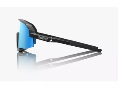 100 % Slendale-Brille, mehrschichtiger Spiegel in Mattschwarz/HiPER-Blau