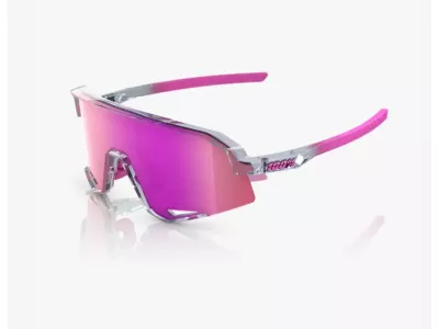 Ochelari 100% Slendale, oglindă multistrat lustruit gri translucid/violet