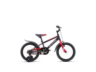CTM TOMMY 16 detský bicykel, matná čierna/červená