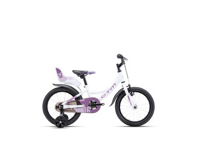 CTM JENNY 16 detský bicykel, biela/fialová