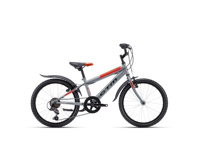 CTM SCOOBY 1.0 20 detský bicykel, matná sivá/neónová červená