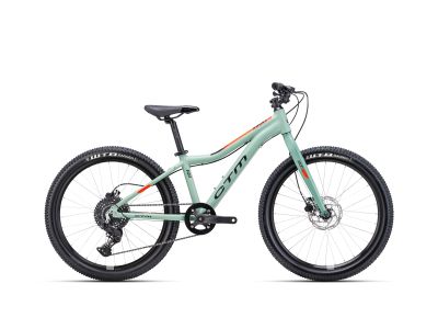 Bicicleta pentru copii CTM ROCKY 5.0 24, mat gri-verde/portocaliu