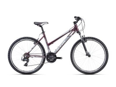 Bicicleta de dama CTM SUZZY 1.0 26, roz inchis perlat/gri