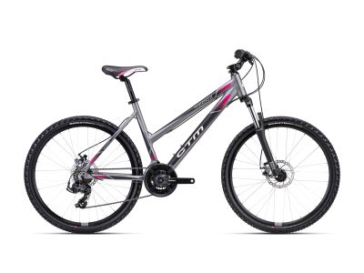 Bicicleta de dama CTM SUZZY 2.0 26, gri mat/roz