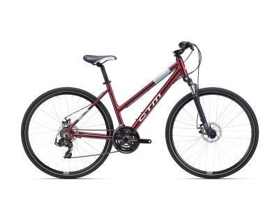 Bicicleta de dama CTM MAXIMA 2.0 28, rosu mat perlat/gri