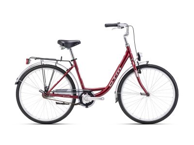 Bicicleta de dama CTM OLIVIA 1.0 26, rosu inchis perlat