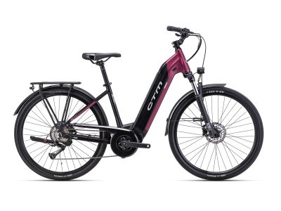 Bicicletă electrică CTM METRIC 1.0 27.5, negru mat/roz închis perlat