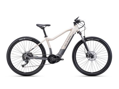 CTM RUBY 27.5 női elektromos kerékpár, matt szürke/ezüst bézs