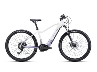 Bicicleta electrica dama CTM RUBY 27.5, alb perlat/violet deschis perlat