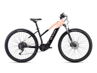 Damski rower elektryczny CTM RUBY X 29 w kolorze czarno-łososiowym