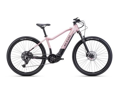 Bicicleta electrica dama CTM RUBY Pro 27.5, negru mat/roz vechi lucios