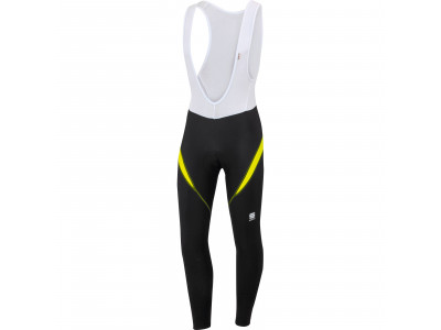 Pantaloni Sportful Giro 2 cu bretele negre, galben strălucitor