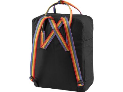 Fjällräven Kånken Rainbow hátizsák, 26 l, fekete/szivárványszínűmintás