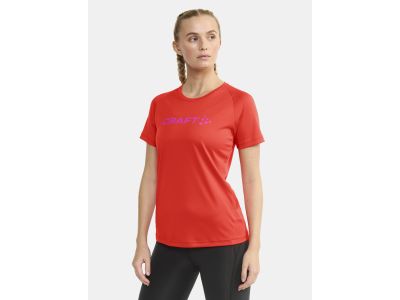 Damska koszulka t-shirt Craft CORE Essence Logo, czerwona