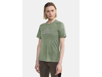 Damska koszulka T-shirt Craft ADV Trail Wool SS, zielona