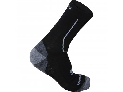 Sportos Merino Wool 16 cm-es kerékpár zokni téli fekete színre