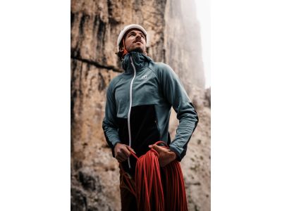 Hanorac de damă ORTOVOX Fleece Rib, Aquatic Ice