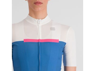 Damska koszulka rowerowa Sportful PISTA w kolorze niebiesko-białym dżinsu
