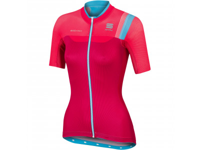 Damska koszulka rowerowa Sportful BodyFit Pro w kolorze różowym, aqua greenm