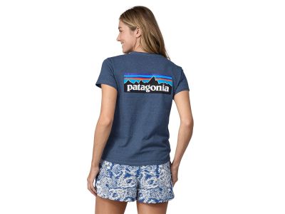 Damska koszulka Patagonia P-6 Logo Responsibili-Tee, w kolorze niebieskim