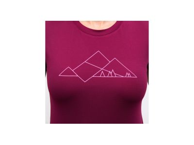 Damski t-shirt Sensor COOLMAX TECH GEO MOUNTAINS, lila