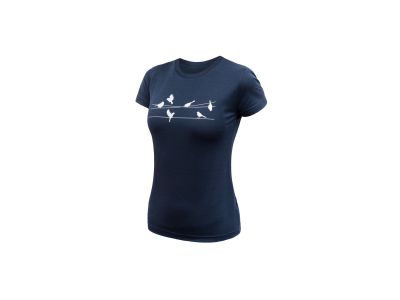 Sensor MERINO ACTIVE SONGBIRDS women&amp;#39;s T-shirt, deep blue